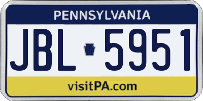 PA license plate JBL5951