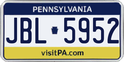 PA license plate JBL5952