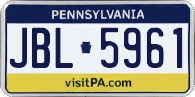 PA license plate JBL5961