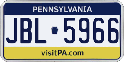 PA license plate JBL5966