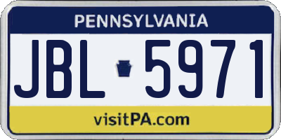 PA license plate JBL5971