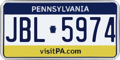 PA license plate JBL5974