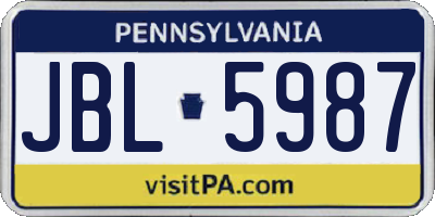 PA license plate JBL5987