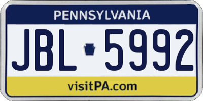 PA license plate JBL5992