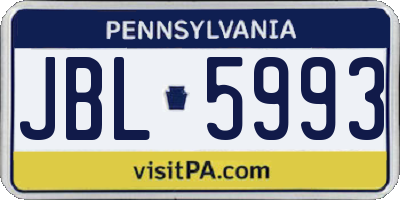 PA license plate JBL5993