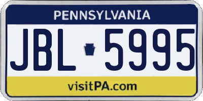 PA license plate JBL5995