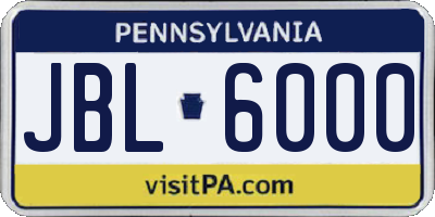 PA license plate JBL6000