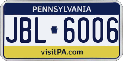 PA license plate JBL6006