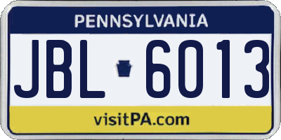 PA license plate JBL6013