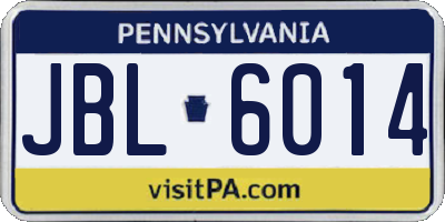PA license plate JBL6014
