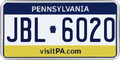 PA license plate JBL6020