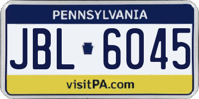 PA license plate JBL6045