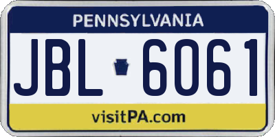 PA license plate JBL6061