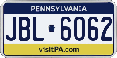 PA license plate JBL6062