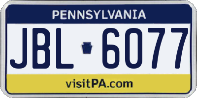 PA license plate JBL6077