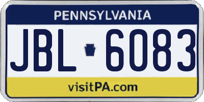 PA license plate JBL6083