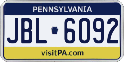 PA license plate JBL6092