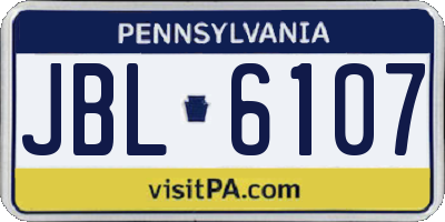 PA license plate JBL6107
