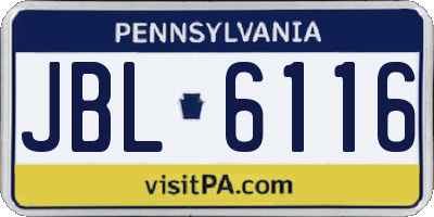 PA license plate JBL6116
