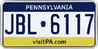 PA license plate JBL6117
