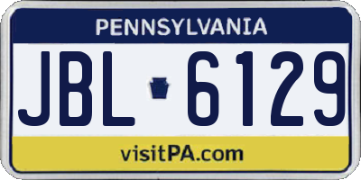 PA license plate JBL6129