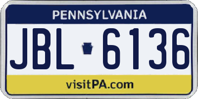 PA license plate JBL6136