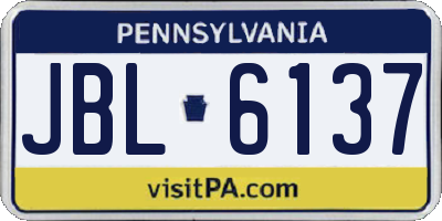 PA license plate JBL6137