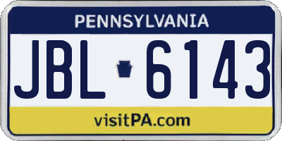 PA license plate JBL6143
