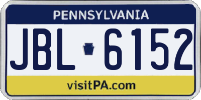 PA license plate JBL6152