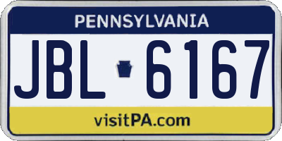 PA license plate JBL6167