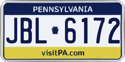 PA license plate JBL6172