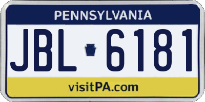 PA license plate JBL6181
