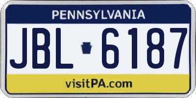 PA license plate JBL6187