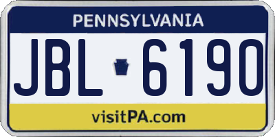 PA license plate JBL6190