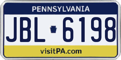 PA license plate JBL6198
