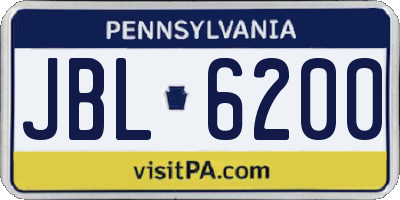PA license plate JBL6200
