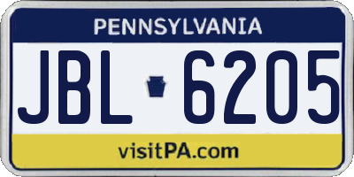 PA license plate JBL6205