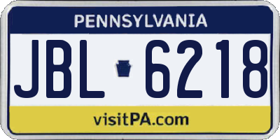 PA license plate JBL6218