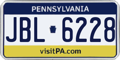 PA license plate JBL6228