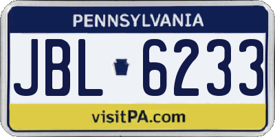 PA license plate JBL6233