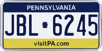 PA license plate JBL6245
