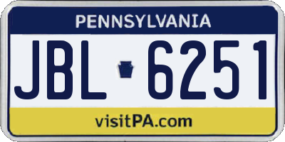 PA license plate JBL6251