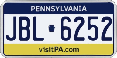 PA license plate JBL6252