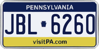 PA license plate JBL6260