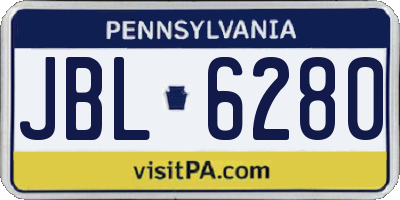 PA license plate JBL6280