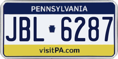 PA license plate JBL6287