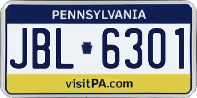 PA license plate JBL6301