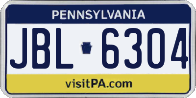 PA license plate JBL6304