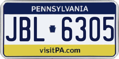 PA license plate JBL6305