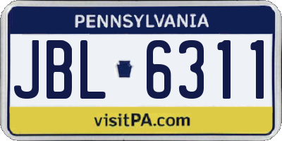 PA license plate JBL6311
